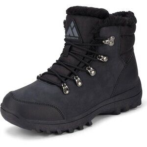 Women’s Black Water Resistant Warm Snow Boots Fur Lined Non Slip Outdoor